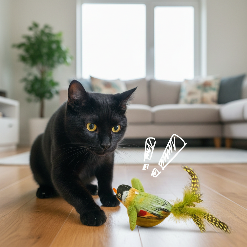 Catvera Hanging Bird Feather Toy