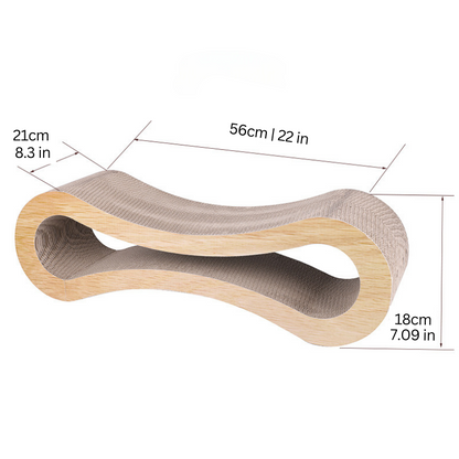 Catvera Curved Wood Cat Scratcher Lounge
