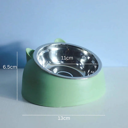 Catvera Tilted Stainless Steel Bowl