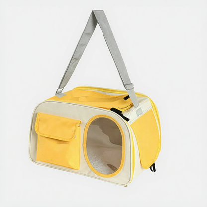 Breathable Capsule Pet Carrier Backpack - Image 5|||PROMPT|||Cleaned image. Original analysis: Found 1 brand name printed directly on the product fabric