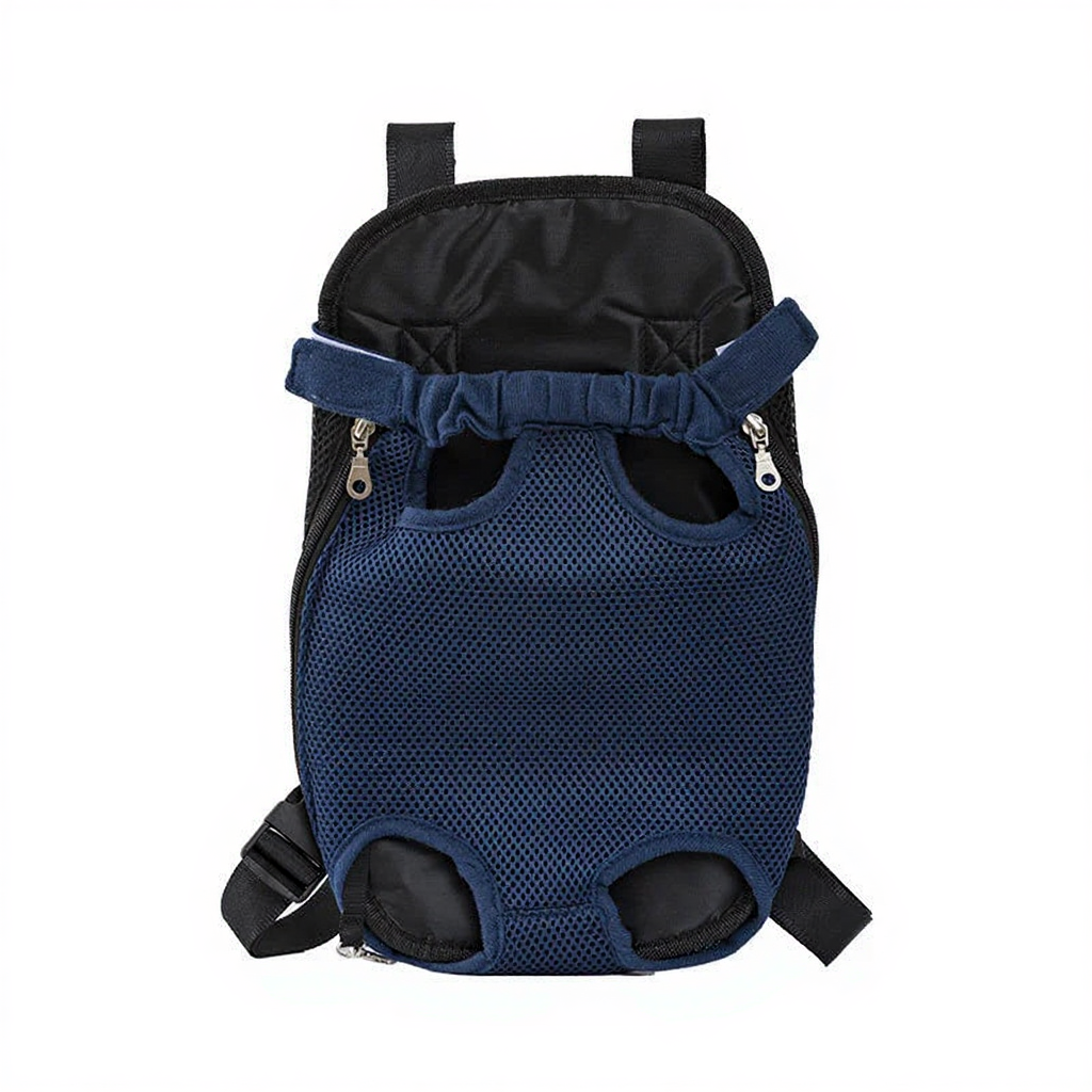 Breathable Pet Carrier Backpack with Mesh Windows - Image 17|||PROMPT|||Cleaned image. Original analysis: Found brand logos/text on the metal hardware zippers - small branded pull tabs visible on both sides of the carrier