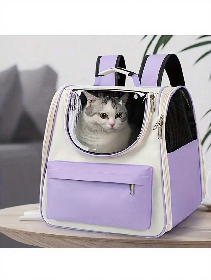 Bubble Window Pet Backpack Carrier - Image 3|||PROMPT|||Cleaned image. Original analysis: Found 1 brand name printed directly on the product fabric