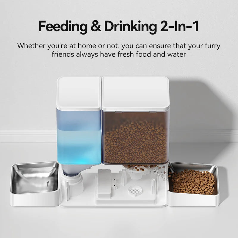 Catvera 2-in-1 Automatic Pet Feeder - Image 2|||PROMPT|||Original clean product image