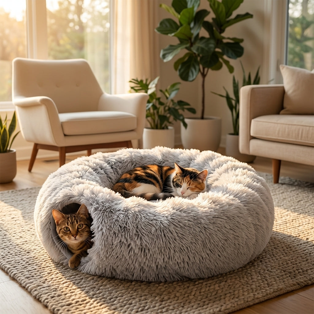 Catvera 2-in-1 Plush Tunnel Bed - Main Product Image