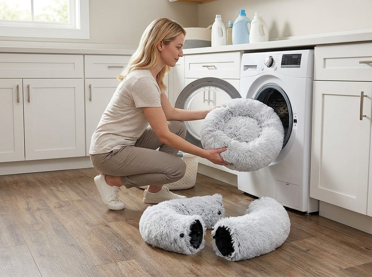 Catvera 2-in-1 Plush Tunnel Bed - Easy Maintenance Design