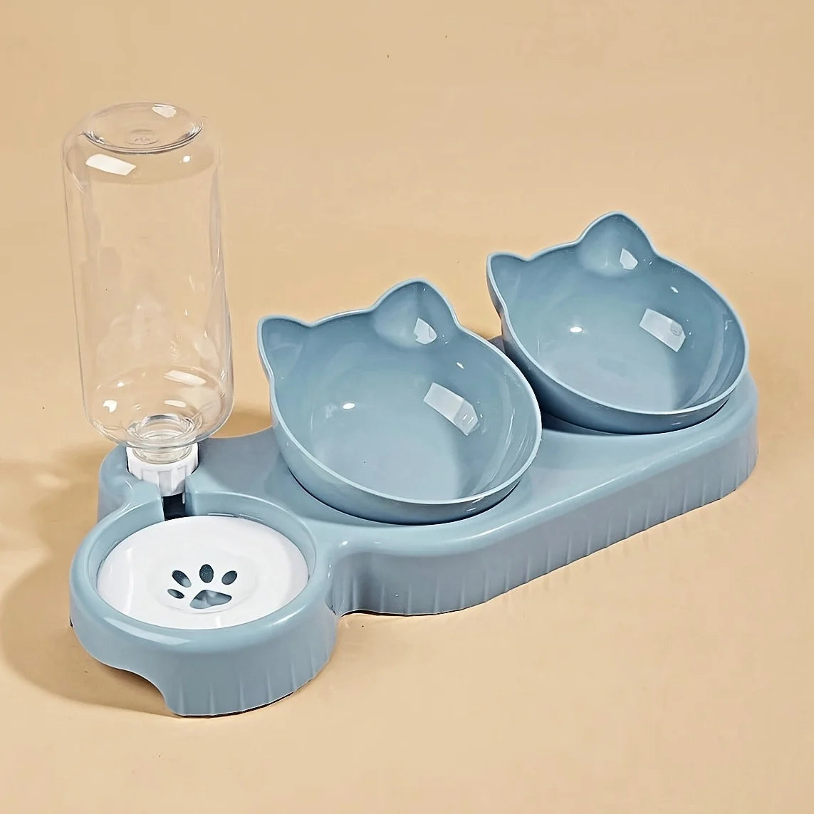 Catvera 3-in-1 Tilted Cat Bowl Set - Image 7|||PROMPT|||Original clean product image