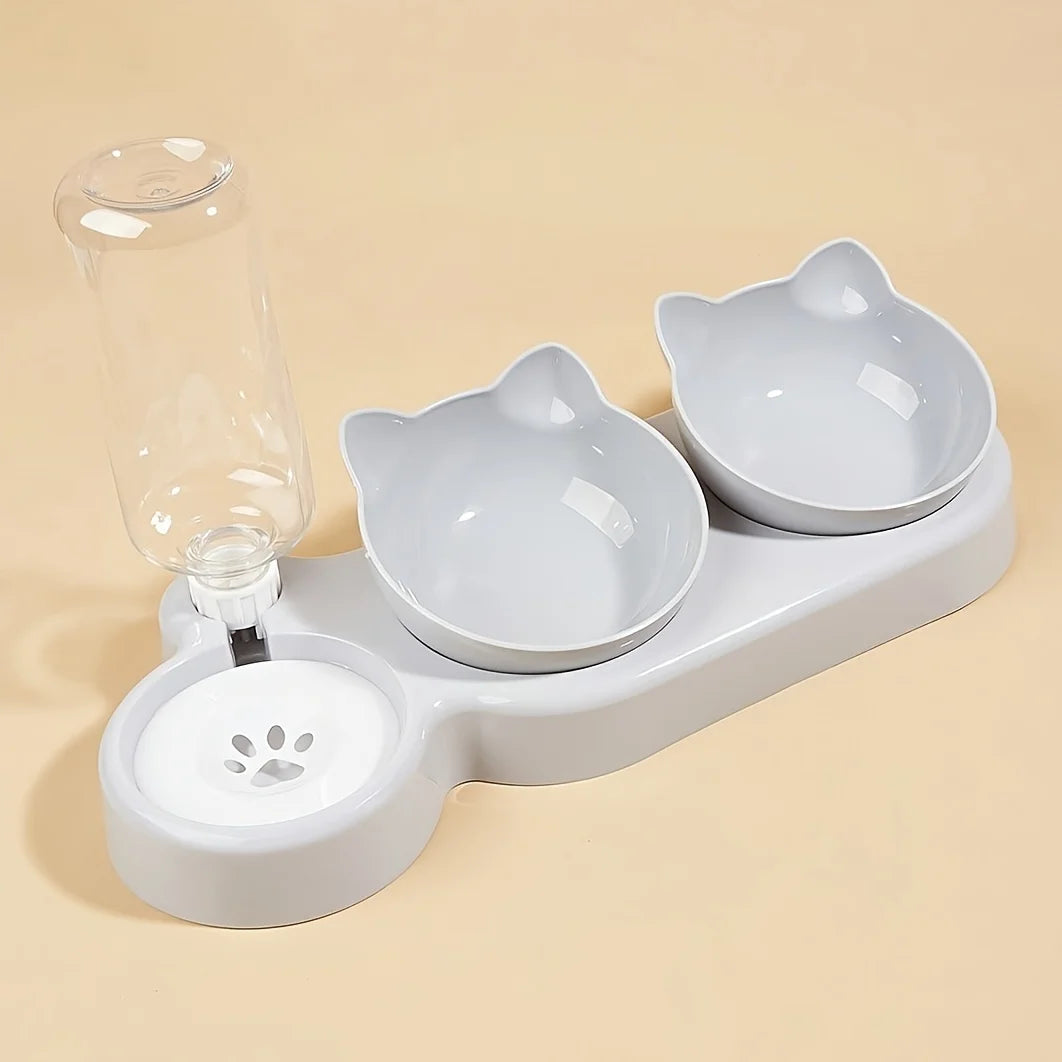 Catvera 3-in-1 Tilted Cat Bowl Set - Image 9|||PROMPT|||Original clean product image