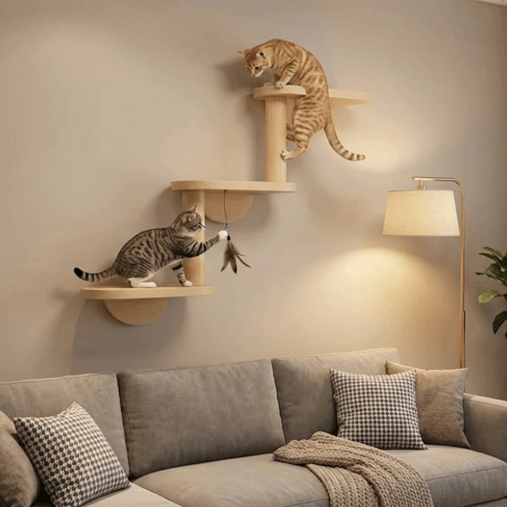 Catvera 3-Tier Wall Cat Tree - Image 2|||PROMPT|||Original clean product image