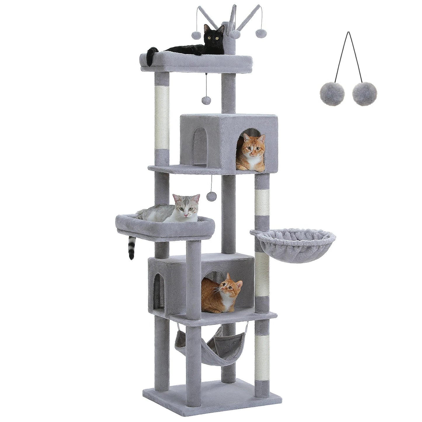Catvera 6-Level Cat Tree Tower - Image 8|||PROMPT|||Original clean product image