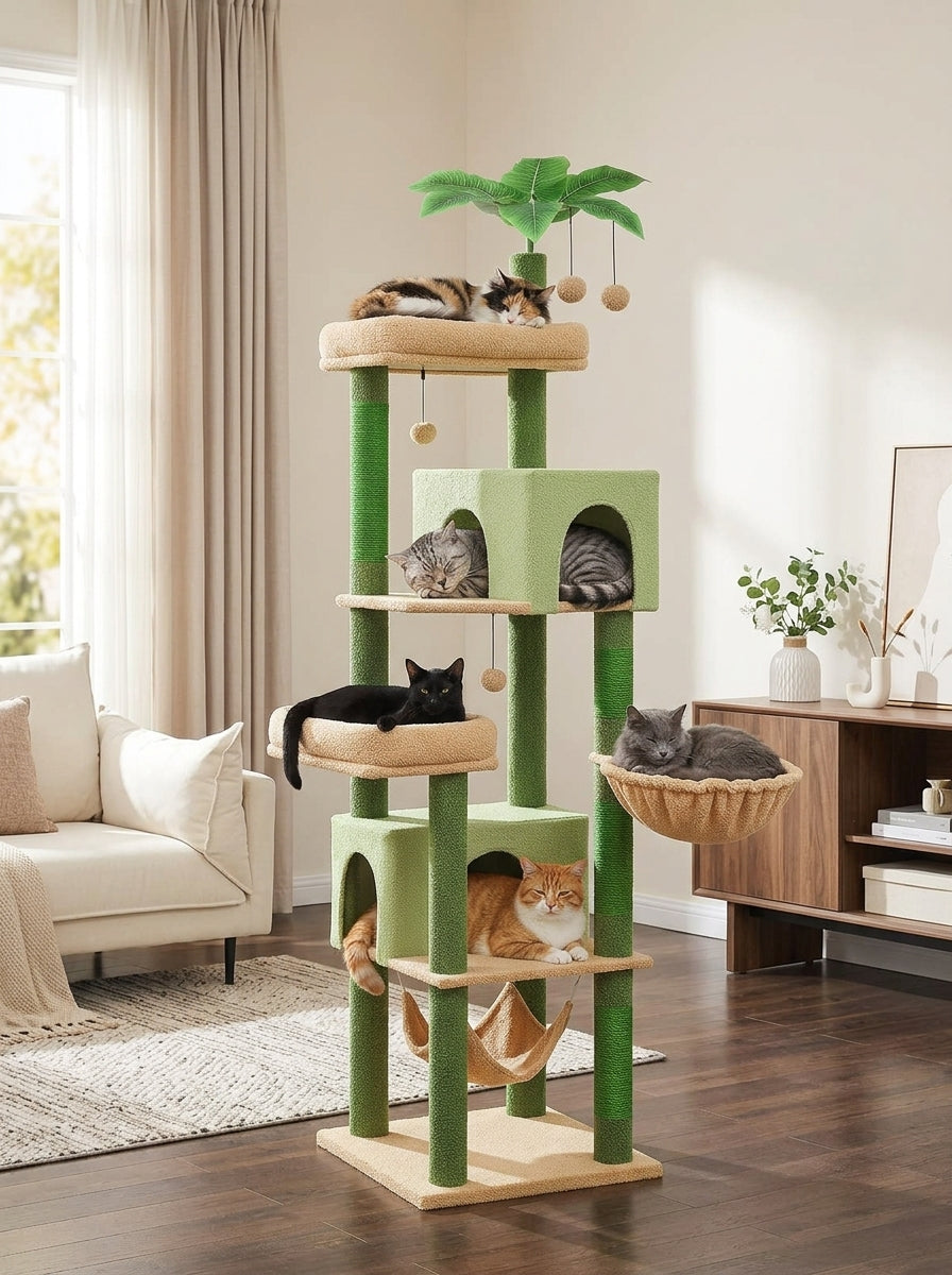 Catvera 6-Level Cat Tree Tower - Multi-Cat Paradise Design