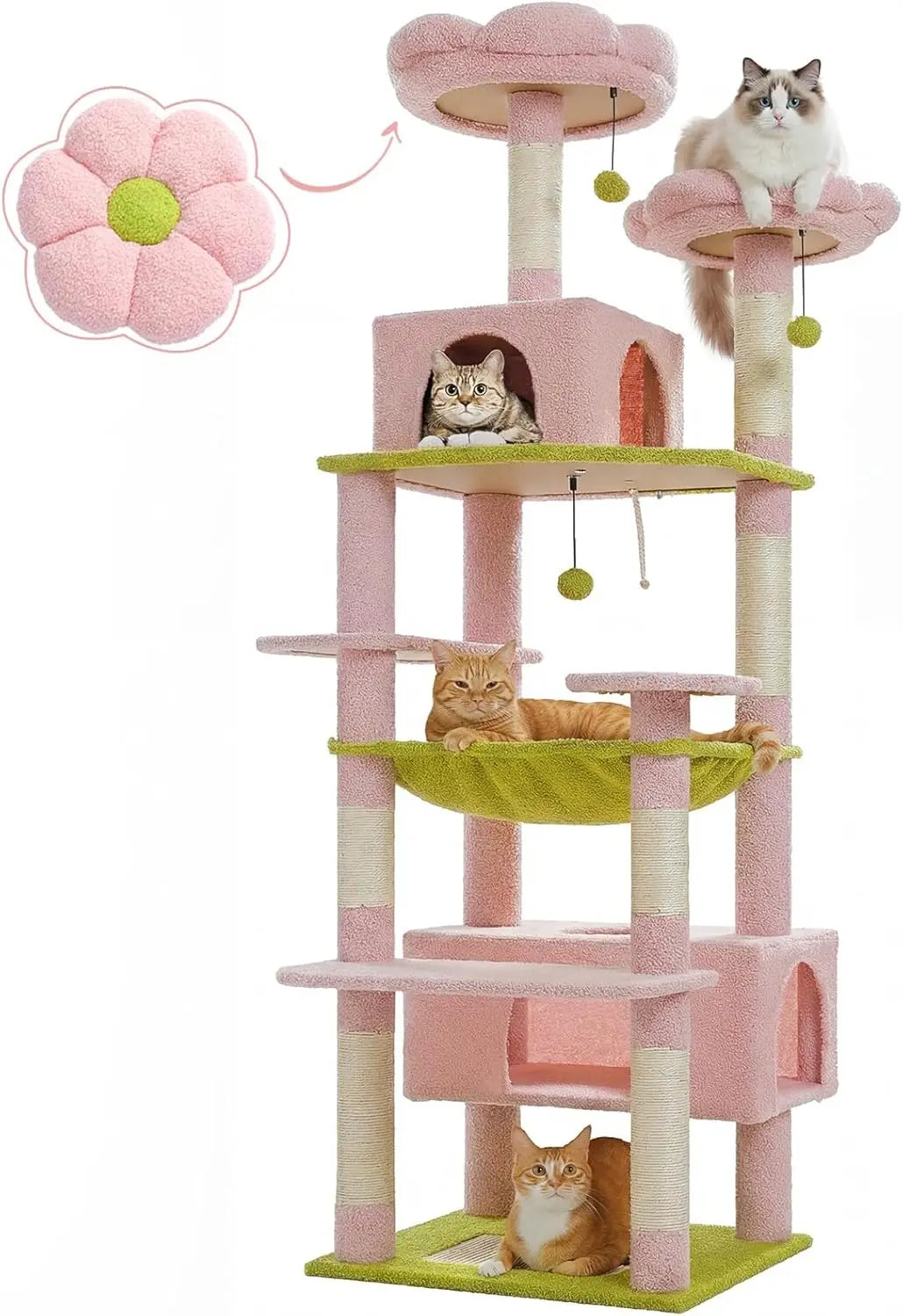 Catvera 72-Inch Multi-Level Cat Tree - Image 1|||PROMPT|||Original clean product image