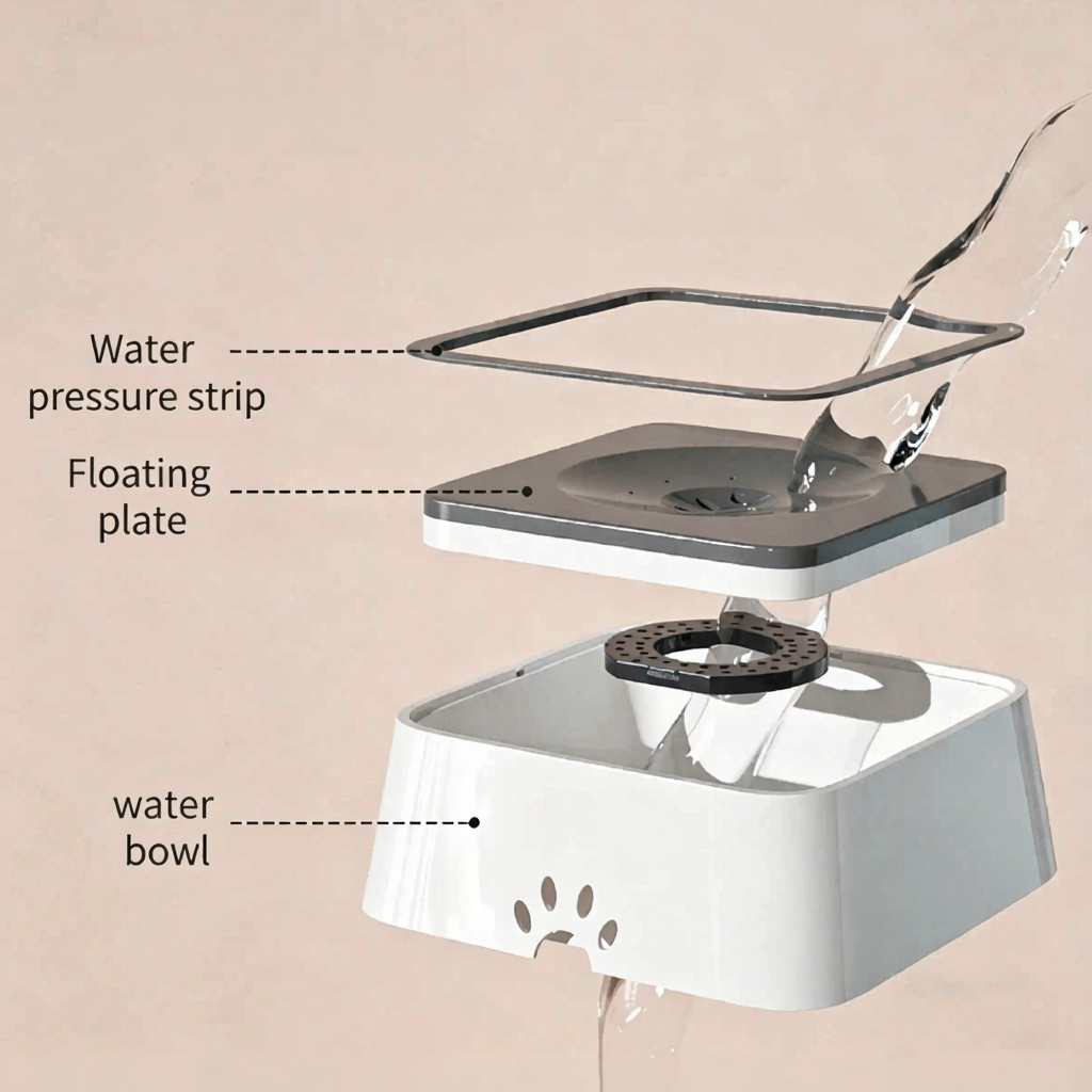 Catvera Anti-Splash Floating Water Bowl - Image 2|||PROMPT|||Cleaned image. Original analysis: found 1 brand name watermark at the top of the image