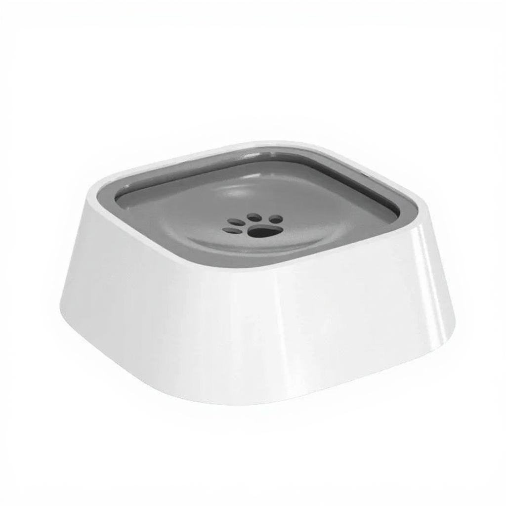Catvera Anti-Splash Floating Water Bowl - Image 8|||PROMPT|||Cleaned image. Original analysis: Found 1 brand logo/watermark - a paw print logo with what appears to be a brand name on the lower left side of the white bowl exterior