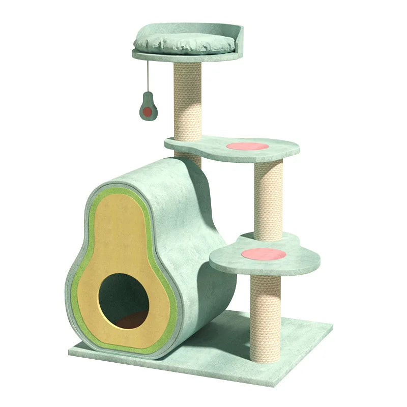 Catvera Avocado Cat Tree Tower - Image 4|||PROMPT|||Original clean product image