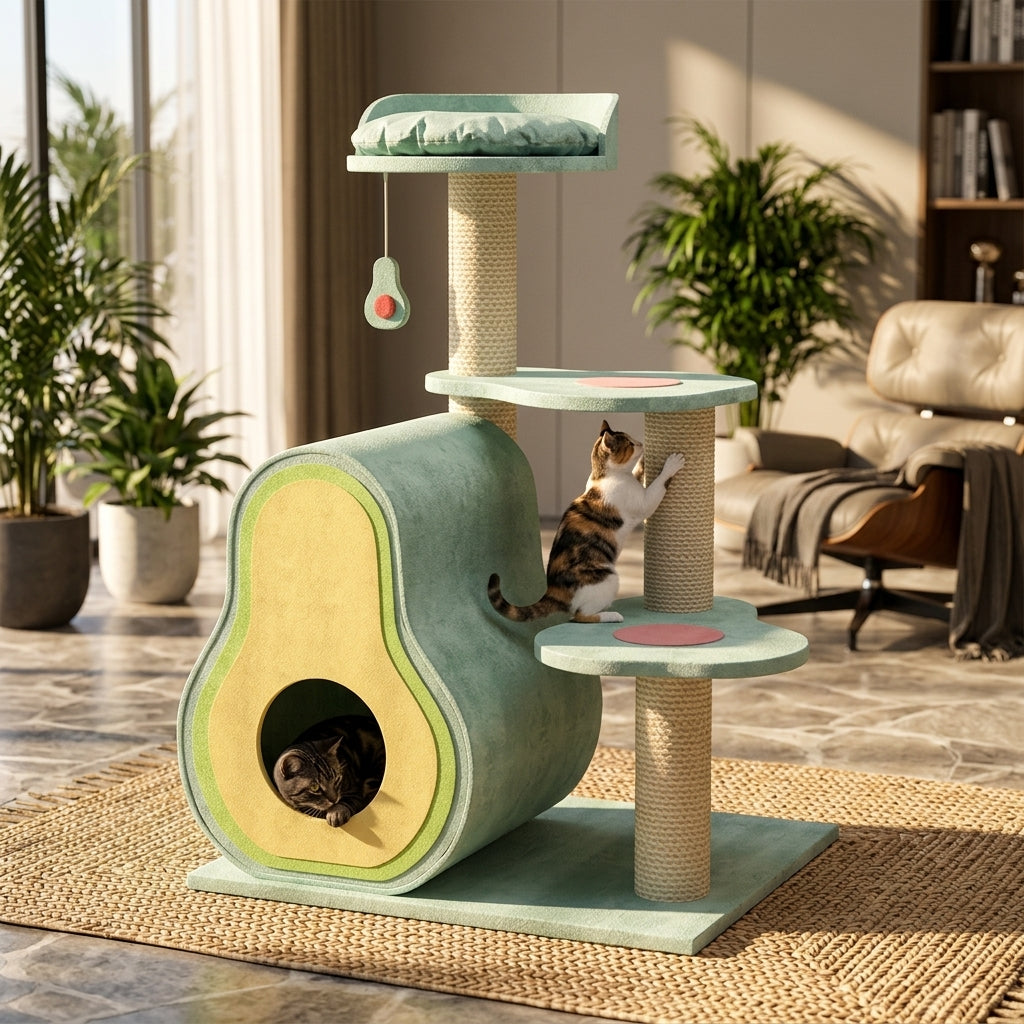 Catvera Avocado Cat Tree Tower - Main Product Image