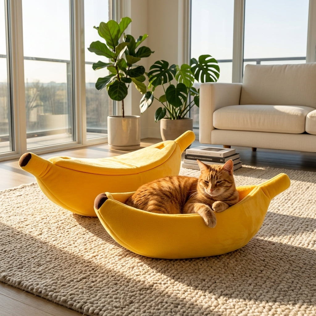 Catvera Banana Shaped Cat Bed - Main Product Image