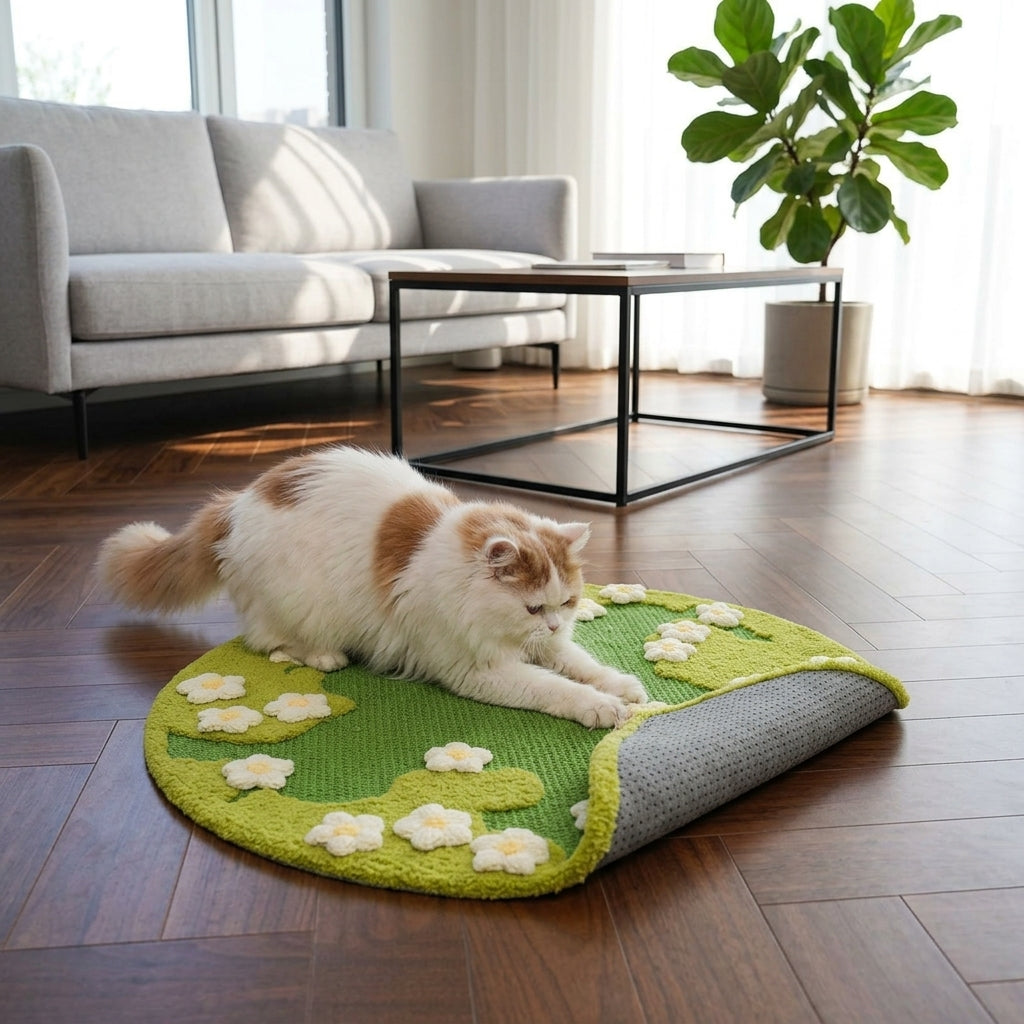 Catvera Blooming Garden Scratch Mat - Safety & Stability Features