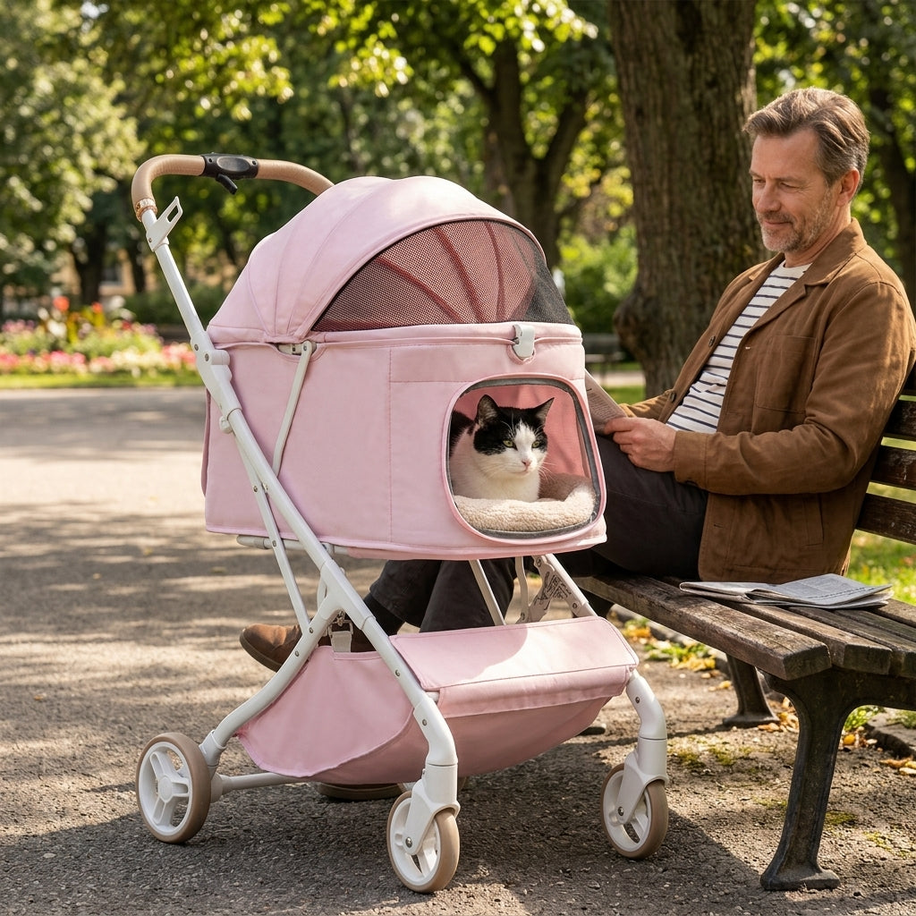 Catvera Bow Pet Stroller Carrier - Comfortable Pet Experience
