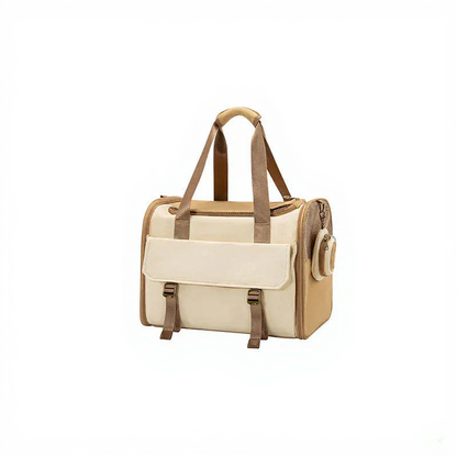 Catvera Bubble Window Travel Carrier - Image 3|||PROMPT|||Cleaned image. Original analysis: found 1 brand logo/name patch on the front flap of the bag