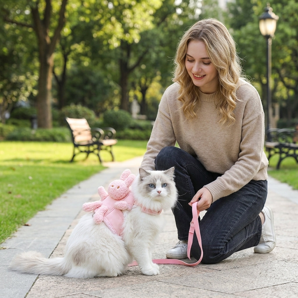 Catvera Bunny Escape Proof Cat Harness - Stylish Comfort Design