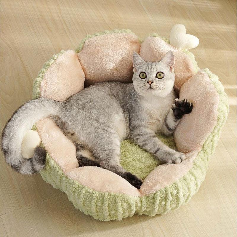 Catvera Cactus Fluffy Warm Cat Bed - Image 8|||PROMPT|||Original clean product image