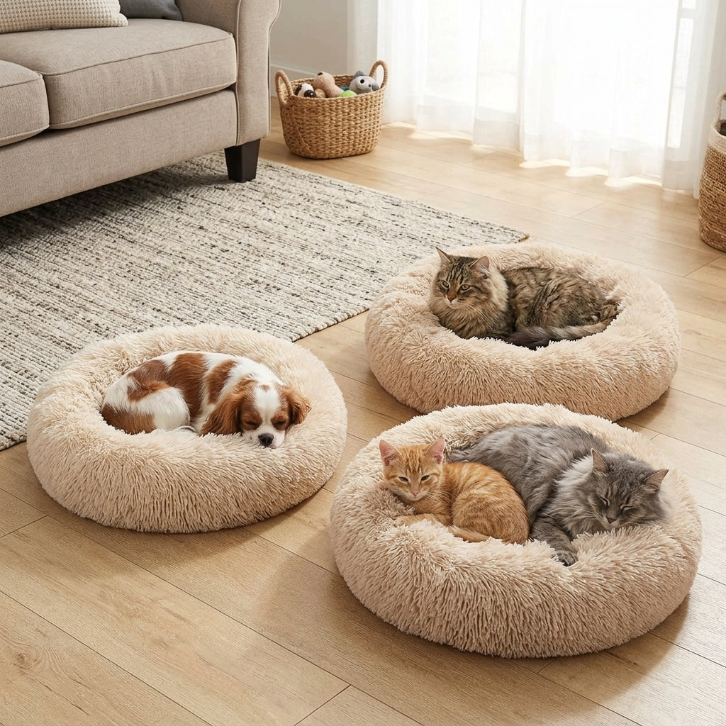 Catvera Calming Donut Cat Bed - Multi-Pet Versatility