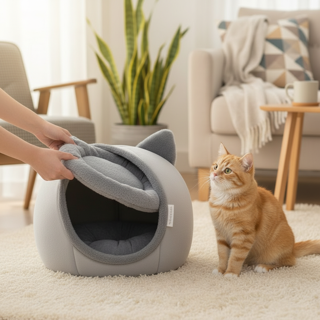 Catvera Cave Cat Bed Premium - Easy Maintenance Design