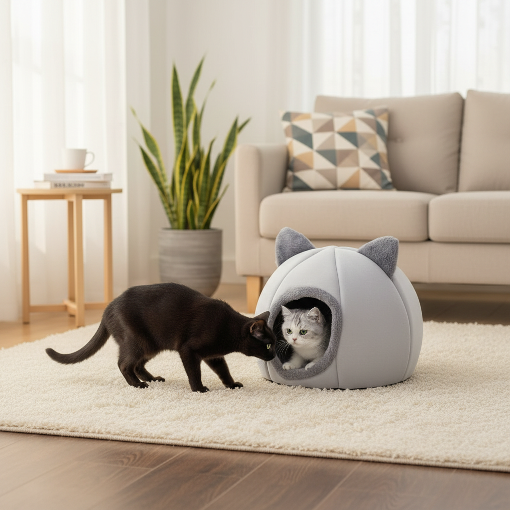 Catvera Cave Cat Bed Premium - Versatile Home Integration