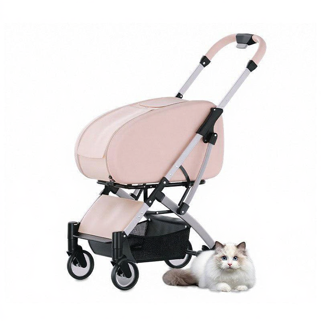 Catvera Detachable Cat Stroller Pet Carrier - Image 19|||PROMPT|||Cleaned image. Original analysis: found brand name printed on the stroller frame