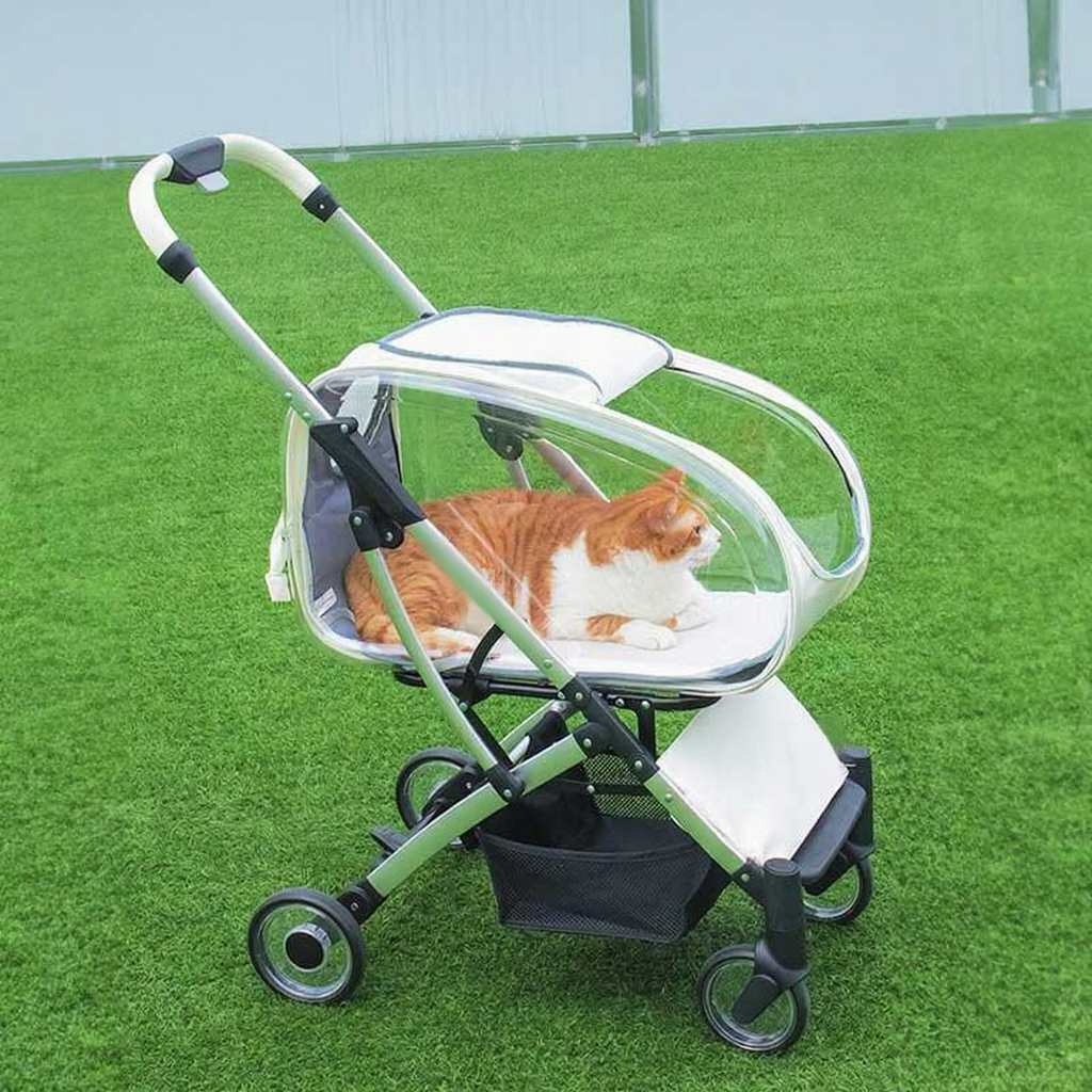 Catvera Detachable Cat Stroller Pet Carrier - Image 6|||PROMPT|||Cleaned image. Original analysis: found 1 watermark and 1 brand name printed on the stroller frame