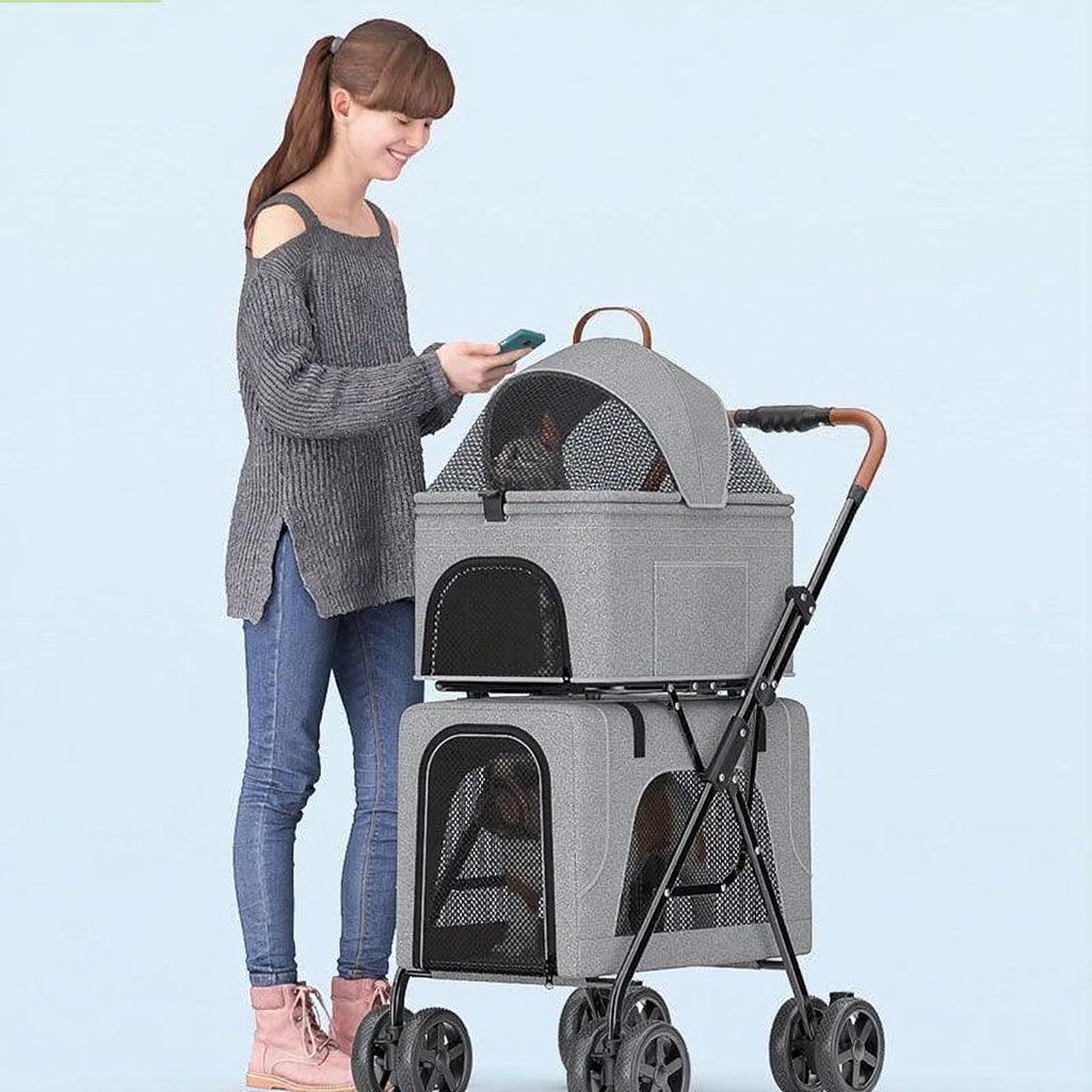 Catvera Detachable Double Cat Stroller Carrier - Image 5|||PROMPT|||Cleaned image. Original analysis: Found 1 brand name printed on the product itself