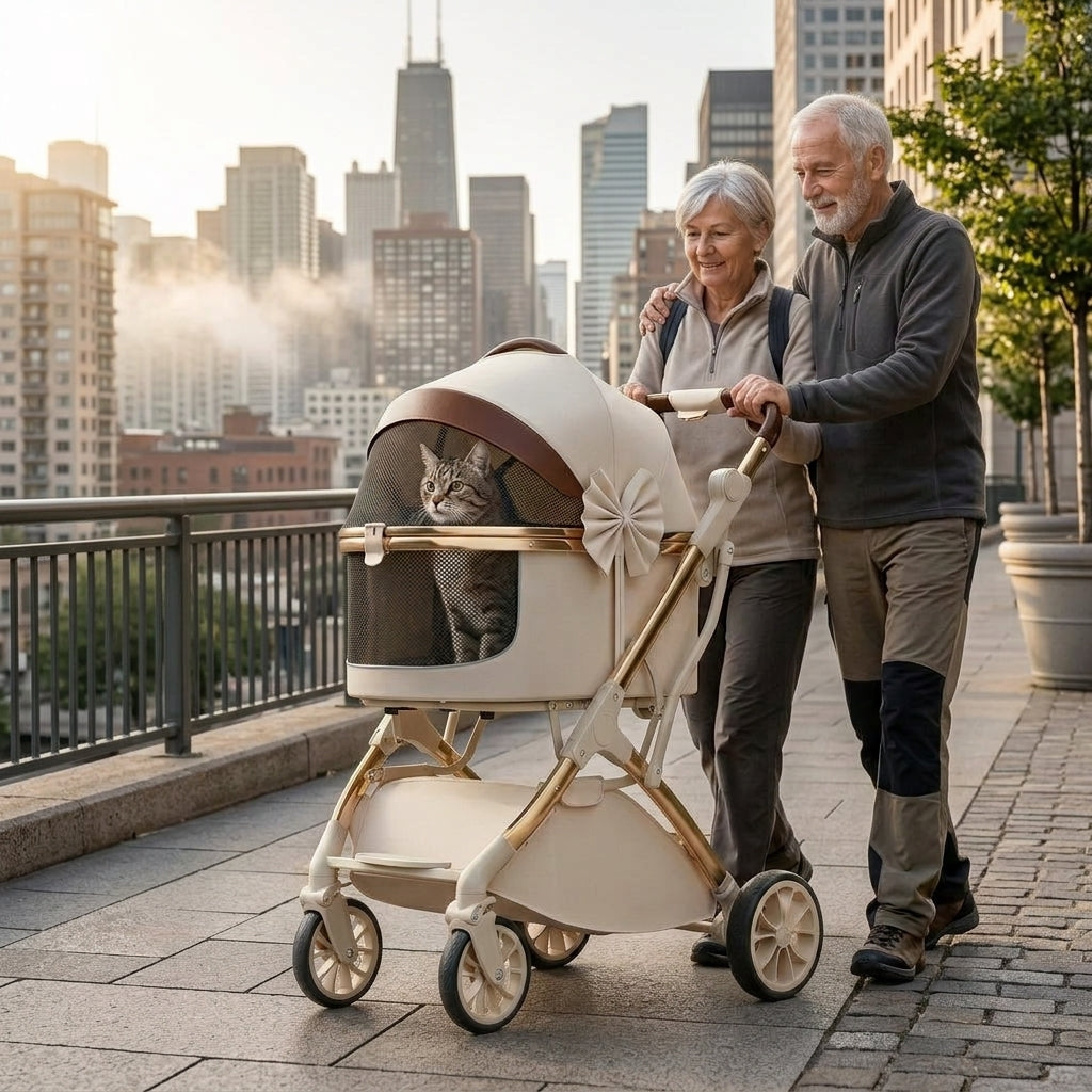 Catvera Detachable Rolling Pet Stroller - Section 1