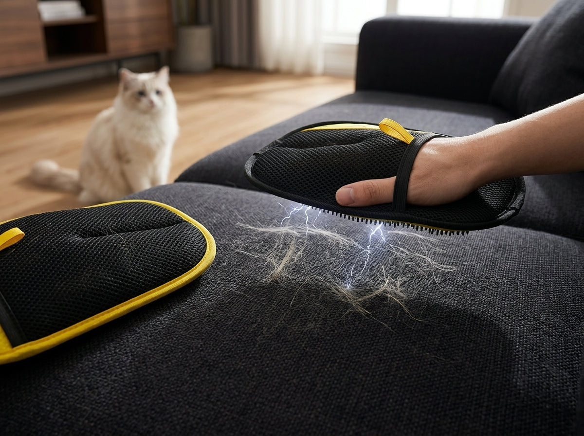 Catvera Electrostatic Pet Hair Removal Gloves - Advanced Electrostatic Technology