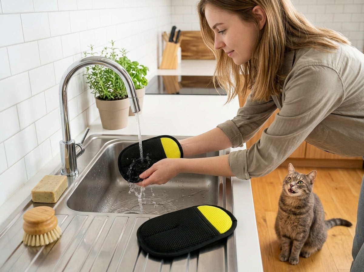 Catvera Electrostatic Pet Hair Removal Gloves - Eco-Friendly Reusable Design