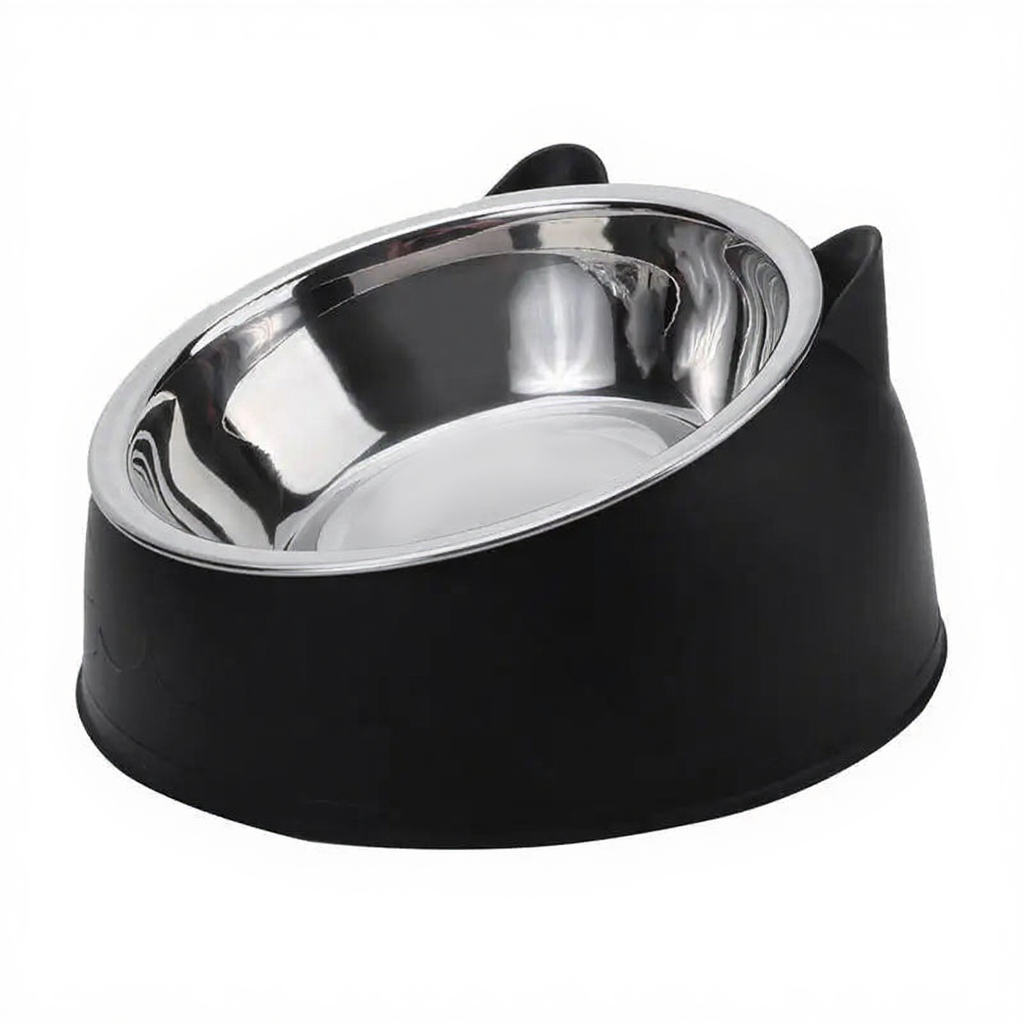 Catvera Elevated Cat Feeding Bowl - Image 14|||PROMPT|||Cleaned image. Original analysis: Found 1 brand name embossed/printed on the black rubber base of the pet bowl feeder
