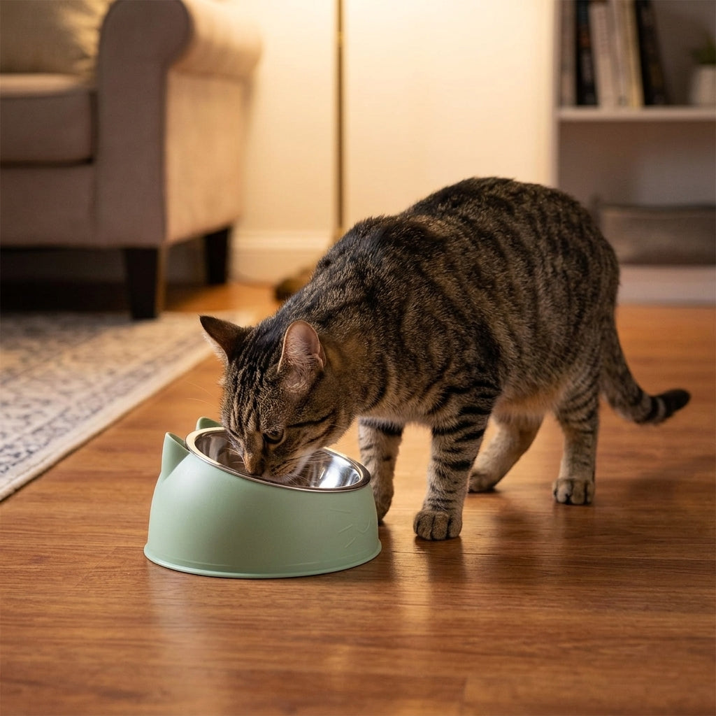 Catvera Elevated Cat Feeding Bowl - Ergonomic Feeding Comfort