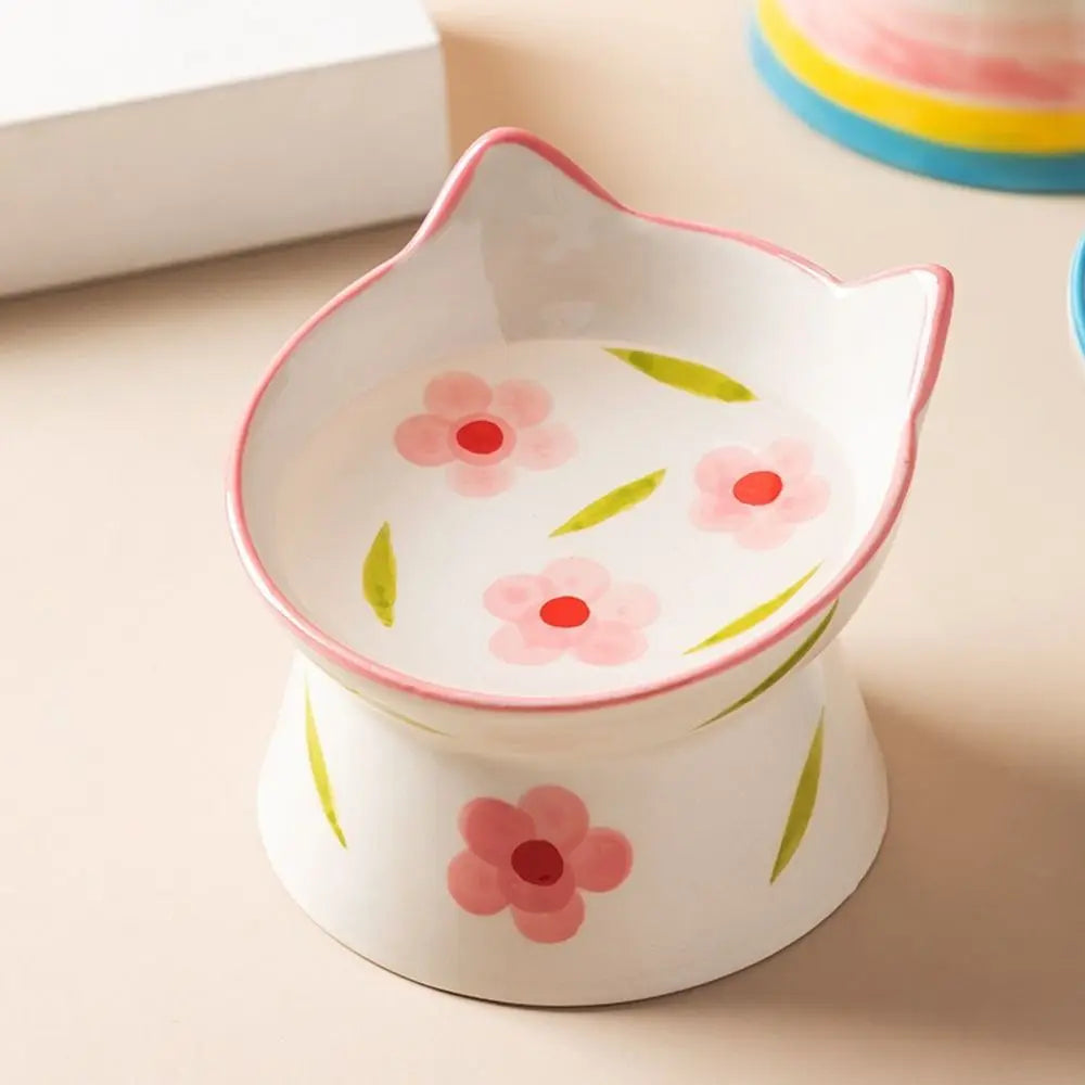 Catvera Elevated Ceramic Cat Bowl - Image 4|||PROMPT|||Original clean product image