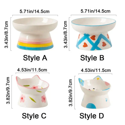 Catvera Elevated Ceramic Cat Bowl - Image 6|||PROMPT|||Original clean product image