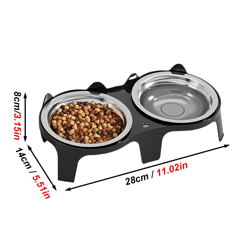 Catvera Elevated Double Bowl Feeder - Image 2|||PROMPT|||Original clean product image