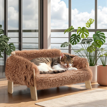 Catvera Elevated Plush Cat Bed - Image 1|||PROMPT|||Original clean product image