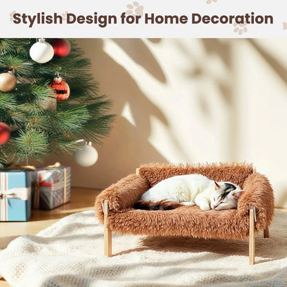 Catvera Elevated Plush Cat Bed - Image 3|||PROMPT|||Original clean product image