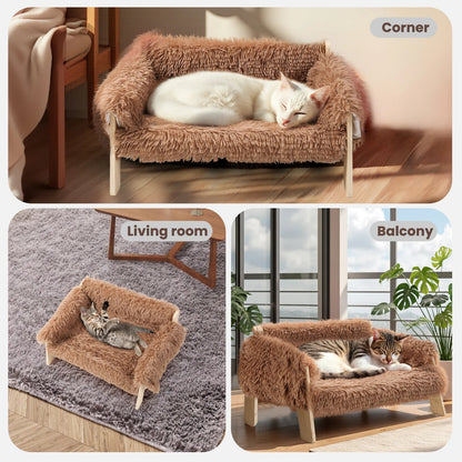 Catvera Elevated Plush Cat Bed - Image 4|||PROMPT|||Original clean product image