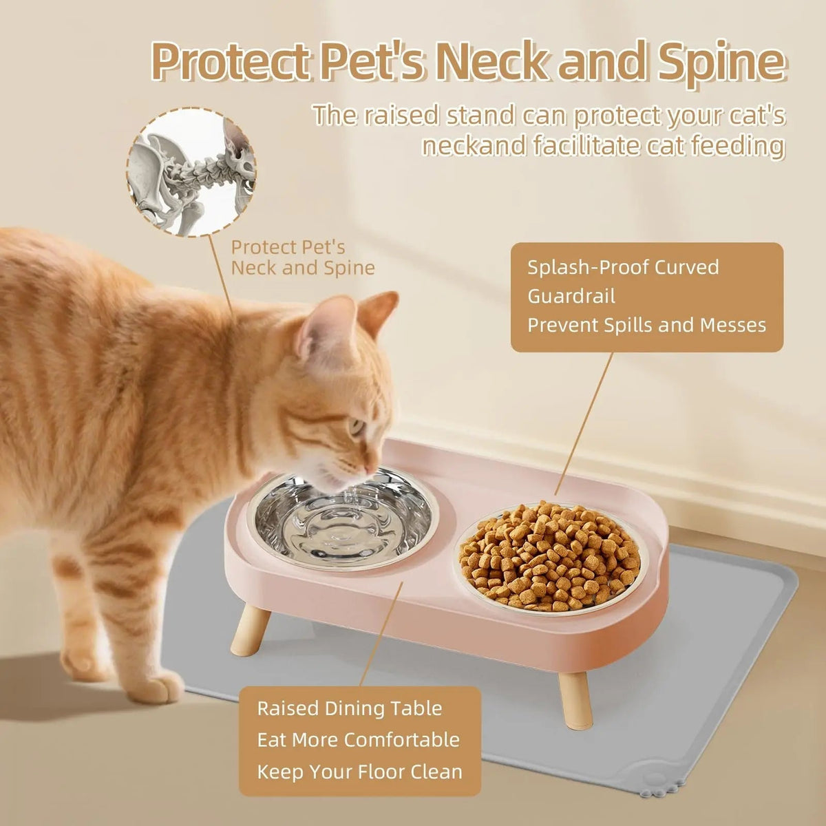 Catvera Elevated Stainless Steel Feeder - Image 3|||PROMPT|||Original clean product image