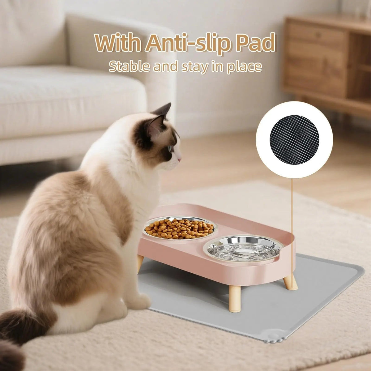Catvera Elevated Stainless Steel Feeder - Image 5|||PROMPT|||Original clean product image