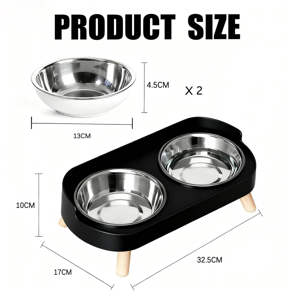 Catvera Elevated Stainless Steel Feeder - Image 7|||PROMPT|||Original clean product image