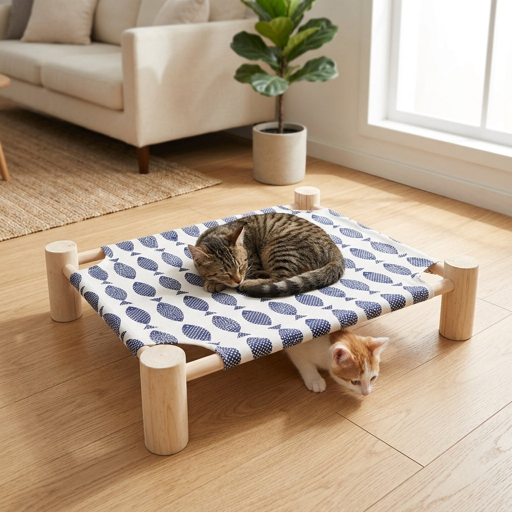 Catvera Elevated Summer Cat Hammock - Hygienic Elevated Design