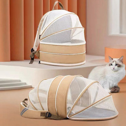 Catvera Expandable Cat Carrier Backpack - Image 6|||PROMPT|||Cleaned image. Original analysis: Found 1 watermark text overlay 'MEWCATS' in the top left corner of the image