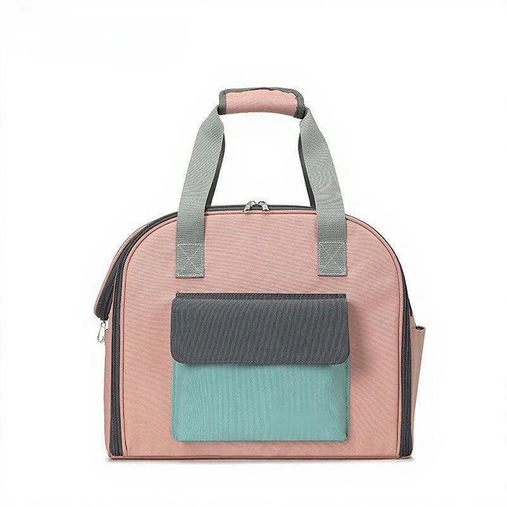 Catvera Expandable Foldable Cat Carrier Tote - Image 3|||PROMPT|||Cleaned image. Original analysis: found 1 brand name printed on the product - 'FluffyBaby' text/logo on the front pocket area of the bag