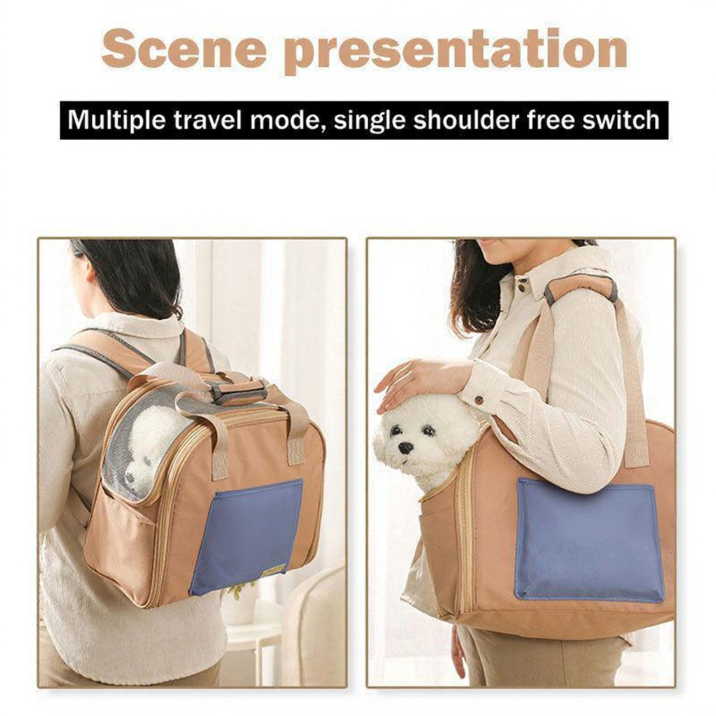 Catvera Expandable Foldable Cat Carrier Tote - Image 8|||PROMPT|||Cleaned image. Original analysis: Found 1 brand name/logo on the pet carrier bag itself