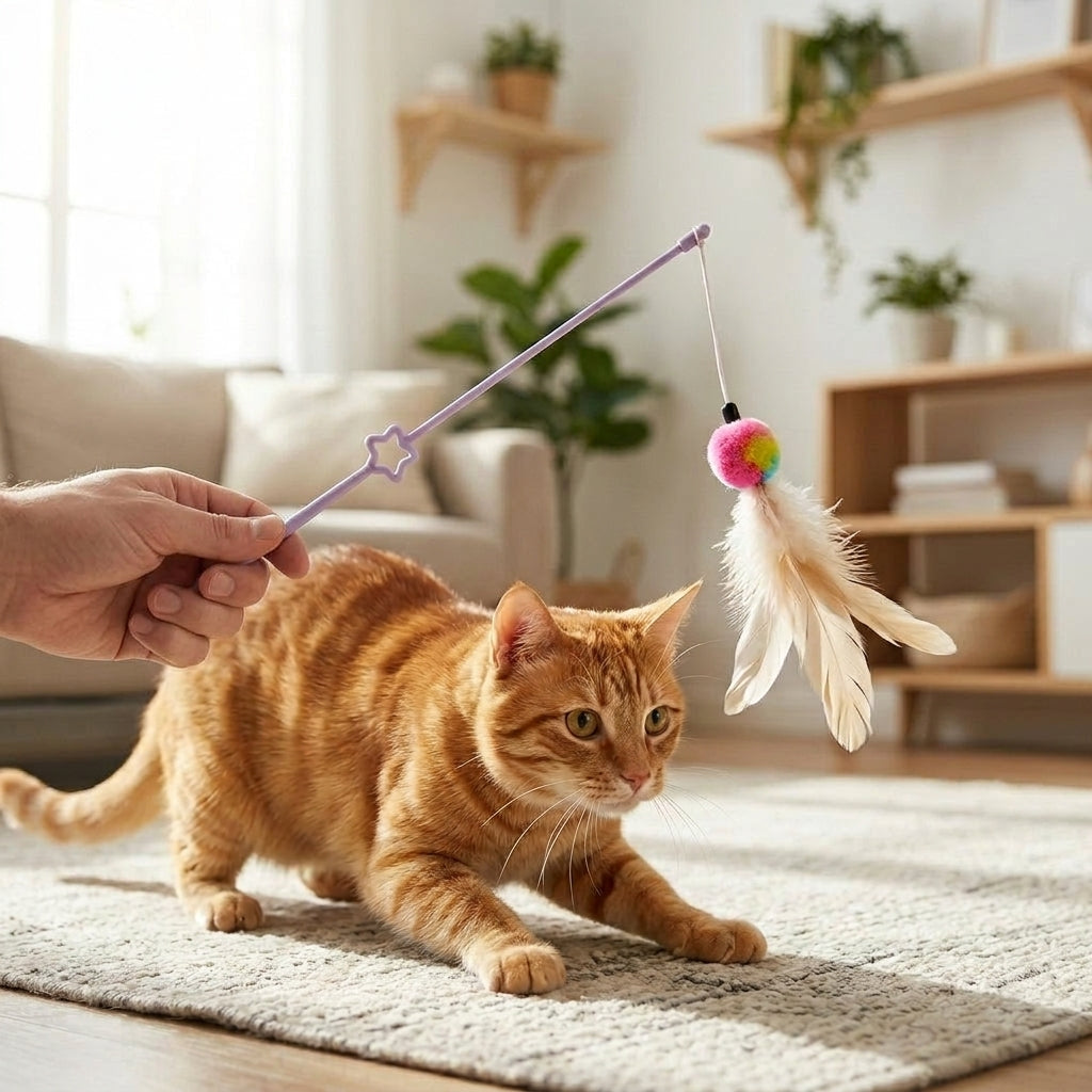 Catvera Feather Wand Interactive Toy - Section 1